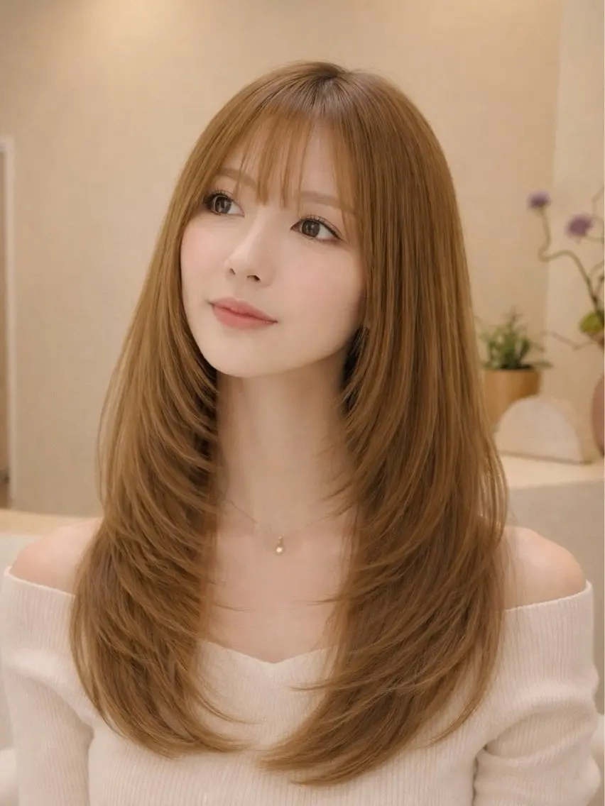 ロング ヘアカラー 竹廣 春奈のヘアスタイル