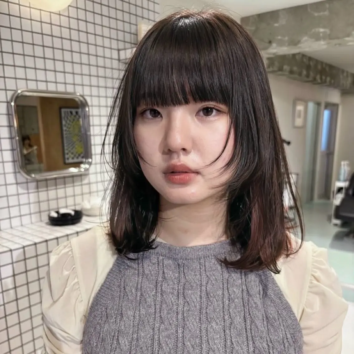 ミディアム カラー キラリ/柔らかカラー /オリーブカラー🍵のヘアスタイル