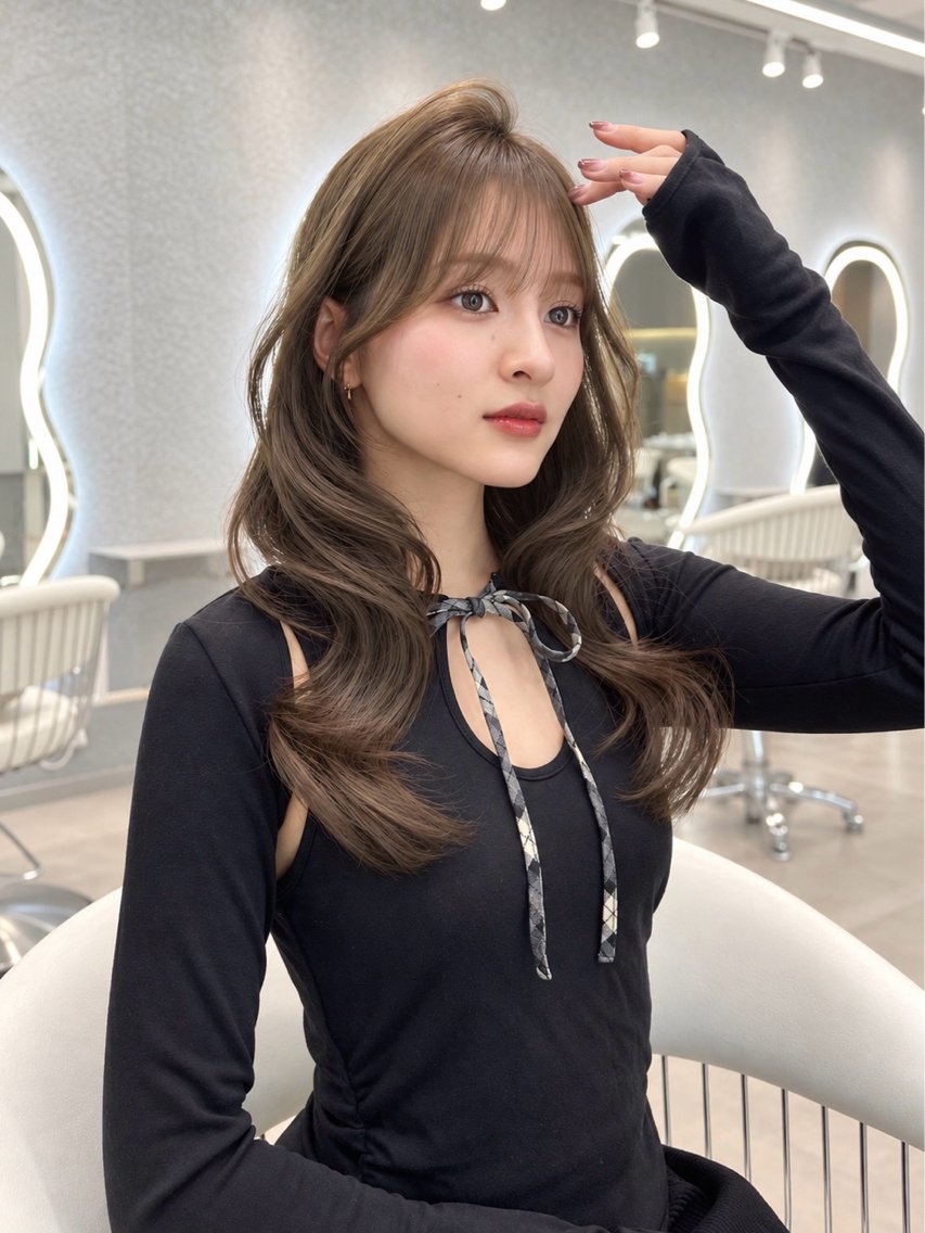 セミロング カラー ヘアアレンジ ベージュカラー ブリーチ 透明感カラー ダブルカラー ヘーゼル カット ヘアカラー トリートメント 縮毛矯正ブリーチなし 🍒❤ゆうきのヘアスタイル