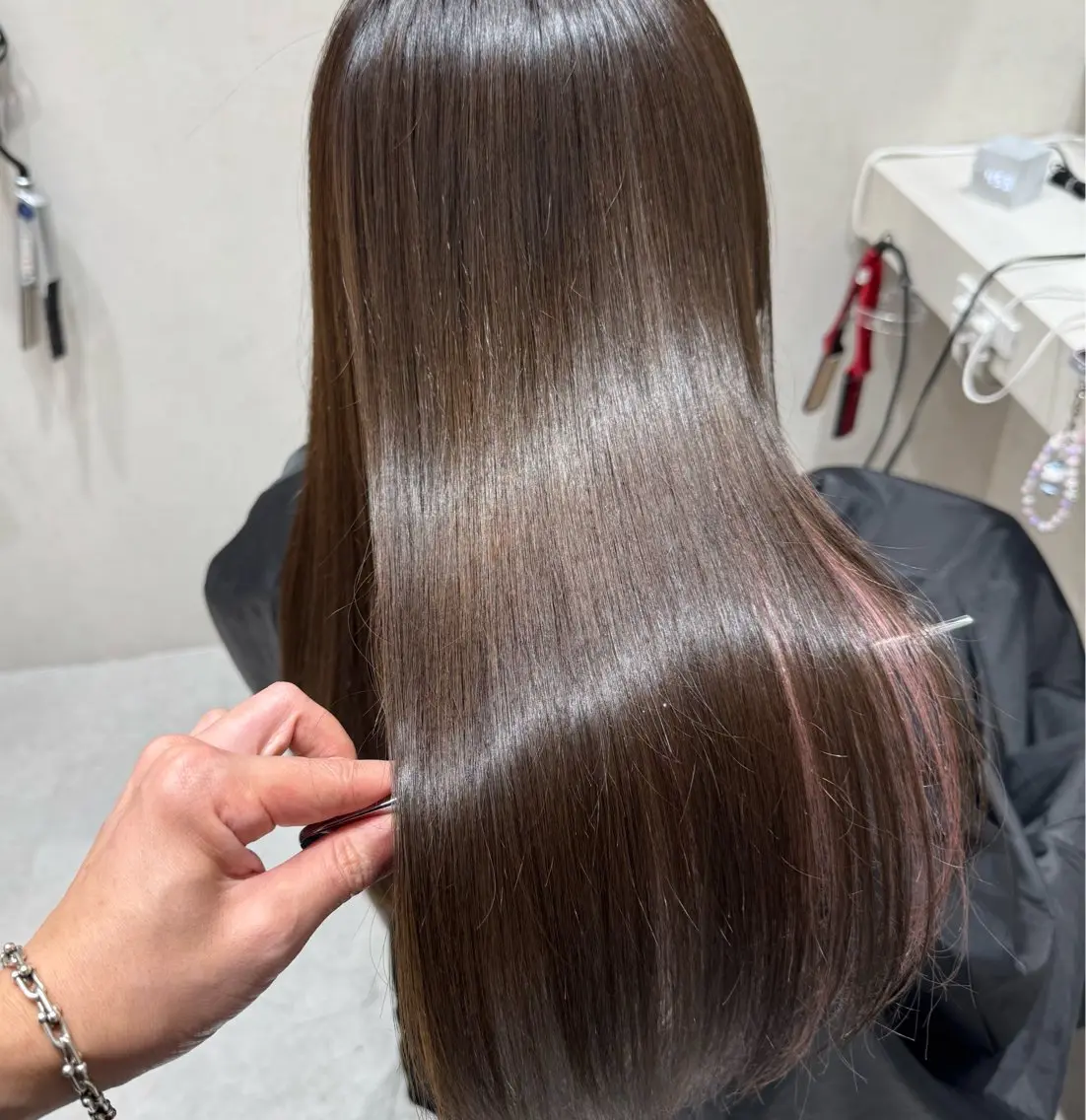 ロング パーマ 縮毛矯正 美髪矯正/縮毛矯正 ブリーチ矯正のヘアスタイル