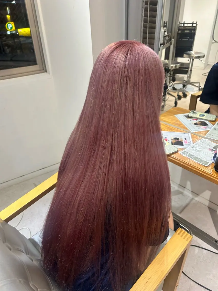 ロング カラー 栄/海外風カラー/ ナチュラル縮毛のヘアスタイル