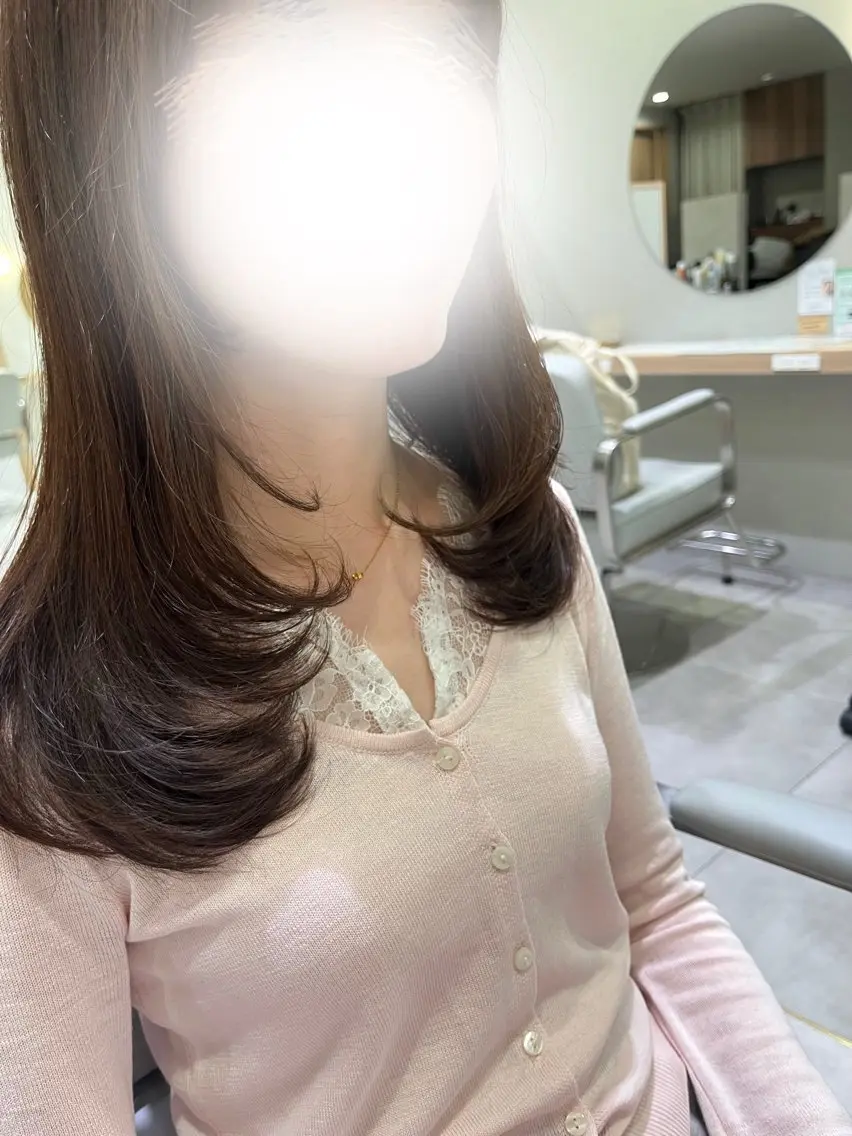 ミディアム レイヤーカット カット ヘアカラー 船橋  🍒 𝐍𝐞𝐧𝐞🍒のヘアスタイル