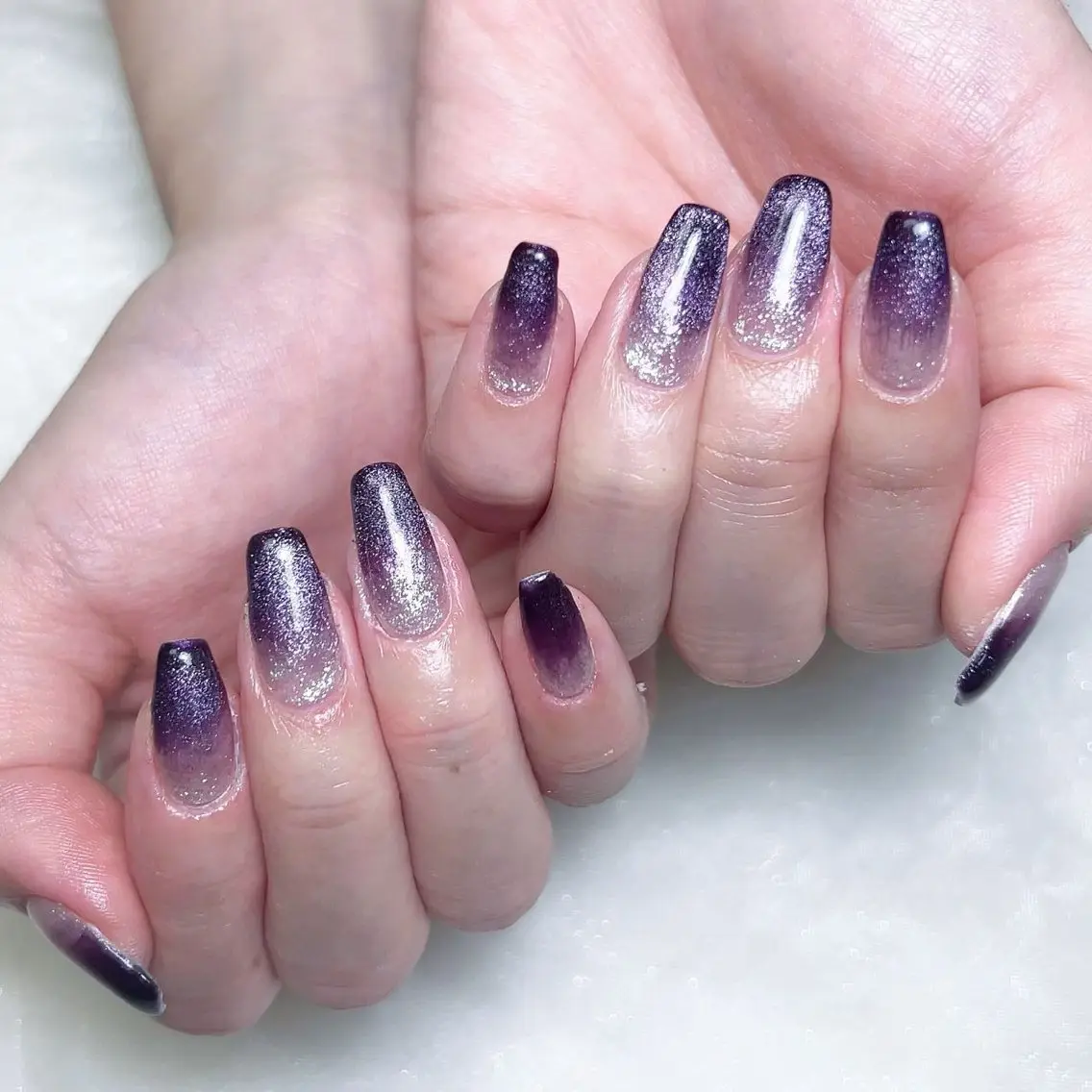 ネイル グラデーション マグネットネイル ハンドネイル Nail salon 木にいるのネイルデザイン