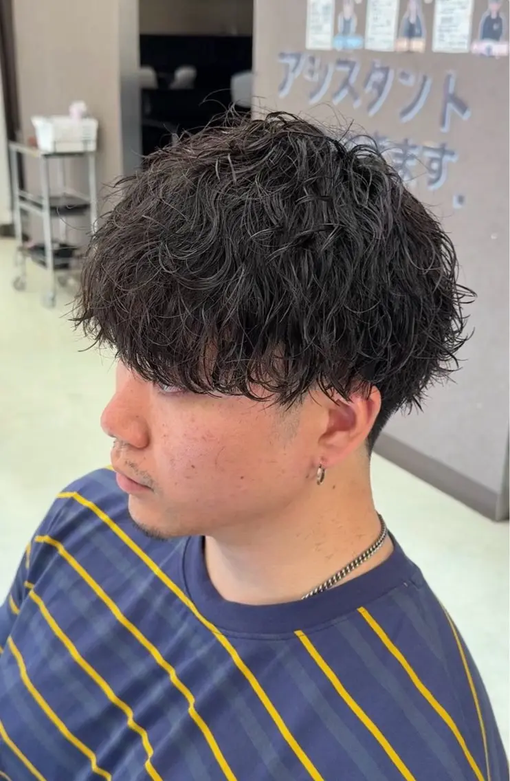 【ご新規限定🔥/平日割/今っぽい質感】メンズカット＋ツイストスパイラル、シャドウパーマ🌀（ケアパーマ）の写真