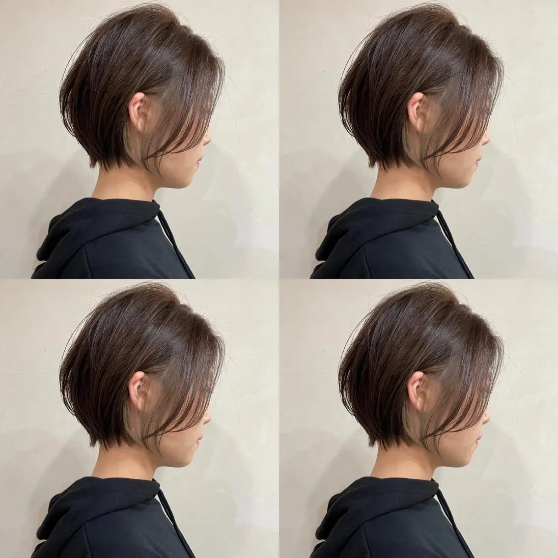 ショート カラー ショートボブ ハンサムショート 丸みショート デザインカラー ハイライトカラー ヘアカラー 京都大人女性ショート 徒歩1分/秋山のヘアスタイル