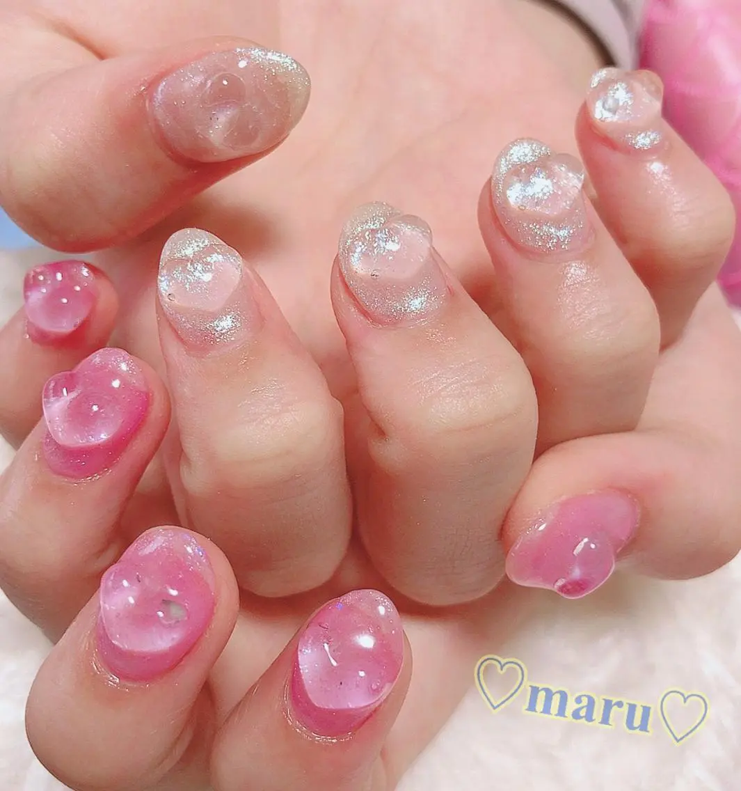 ネイル クリアネイル ハート ハンドネイル フットネイル まるみ ♡のその他イメージ