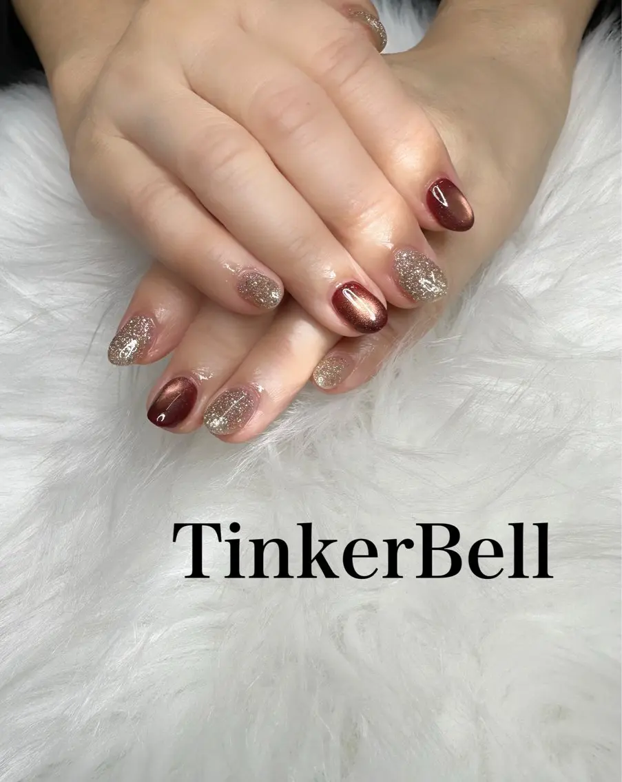ネイル フラッシュネイル マグネットネイル ハンドネイル Tinker Bellのネイルデザイン