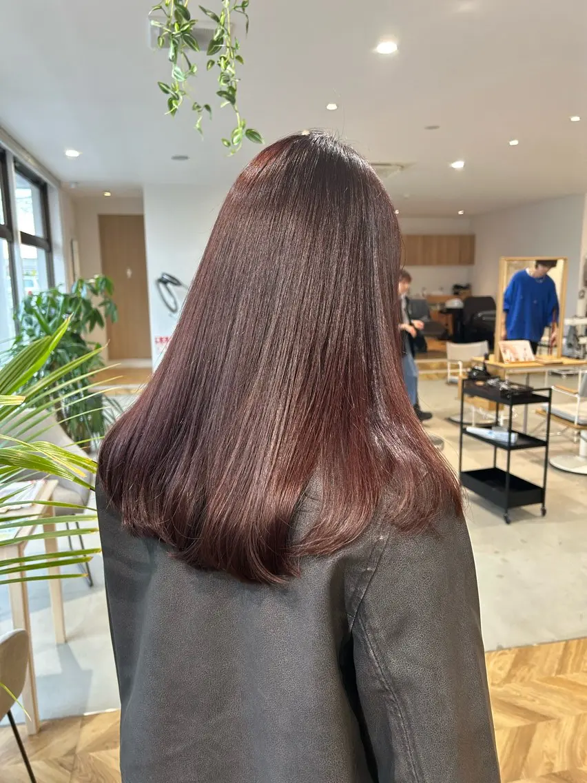 ロング カラー レッドカラー 透明感カラー🥣 yukihoのヘアスタイル