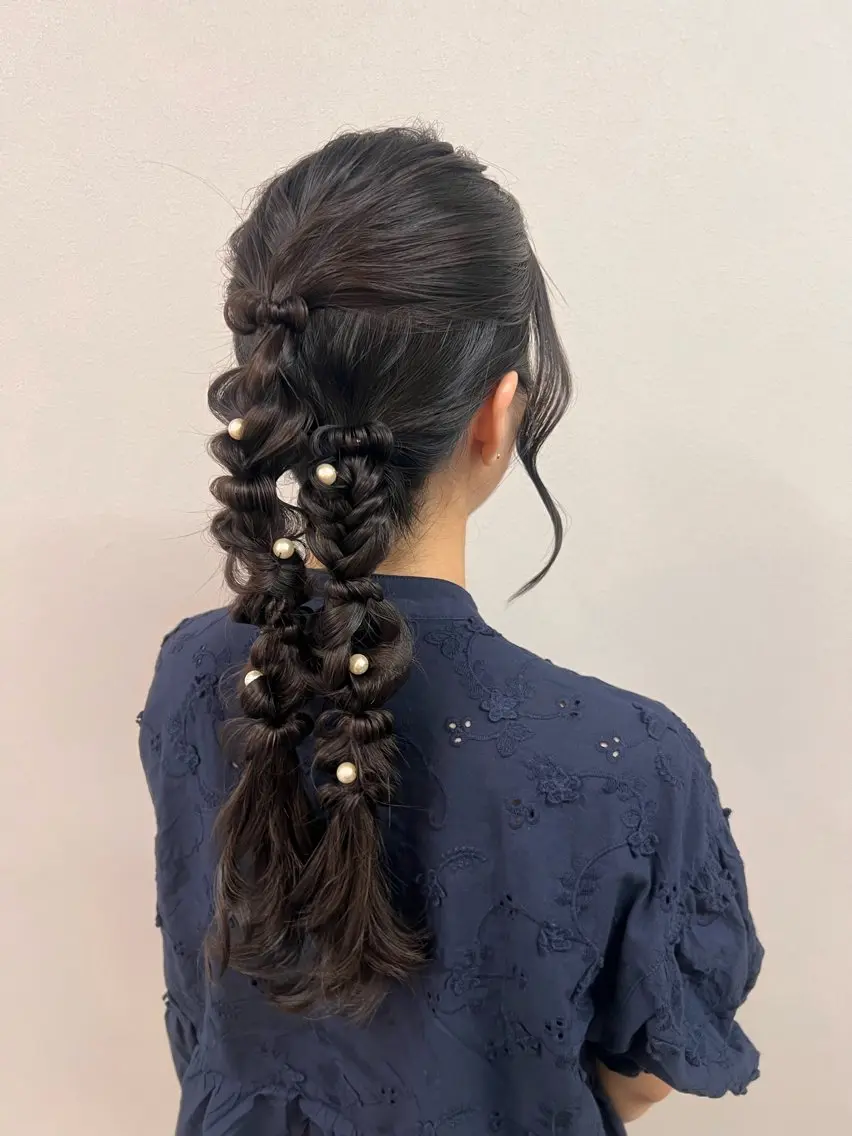 ロング ヘアアレンジ ヘアセット ヘアセットヘッドスパ Miraiのヘアスタイル