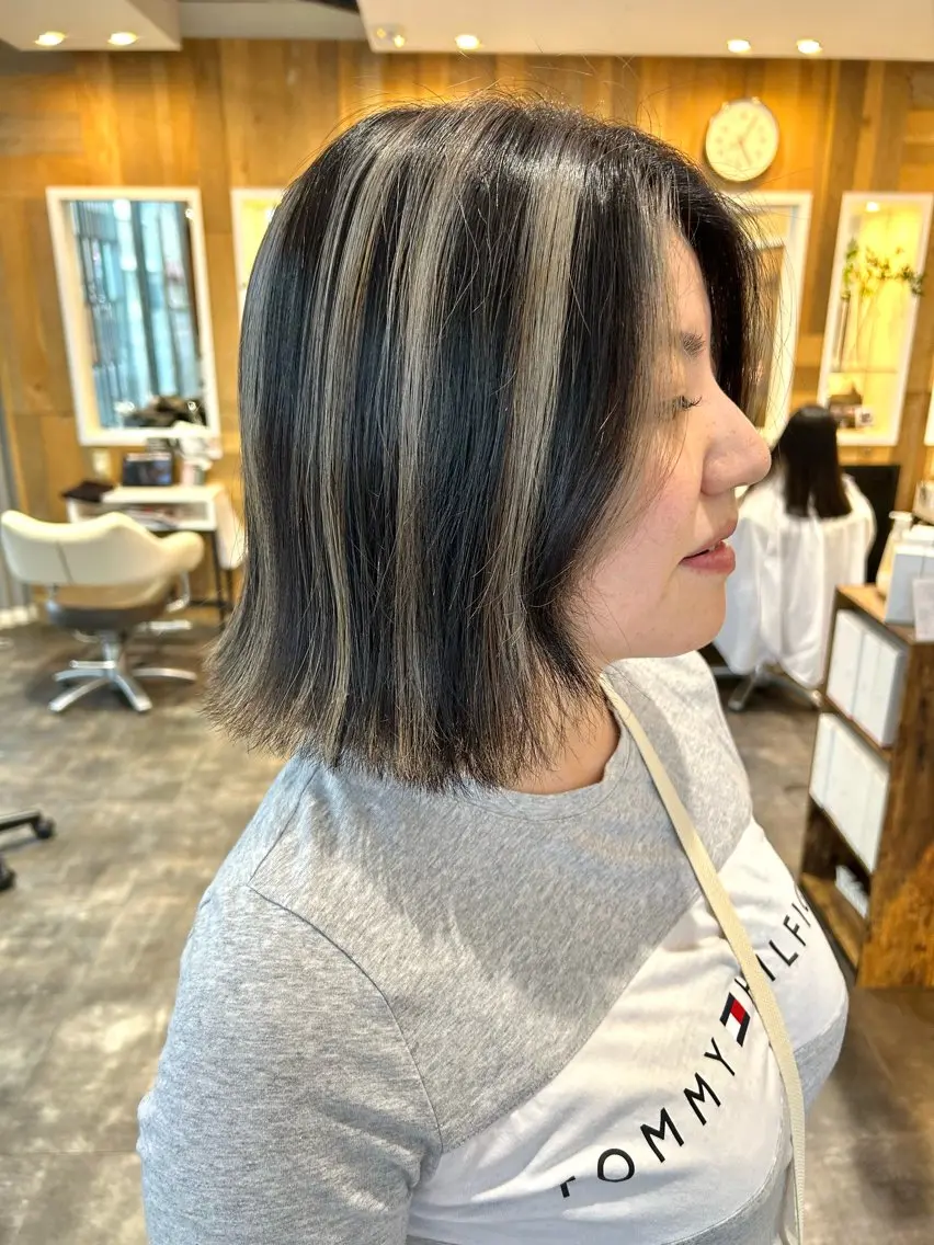 ミディアム カラーモデル募集中 美容室ハピスのヘアスタイル