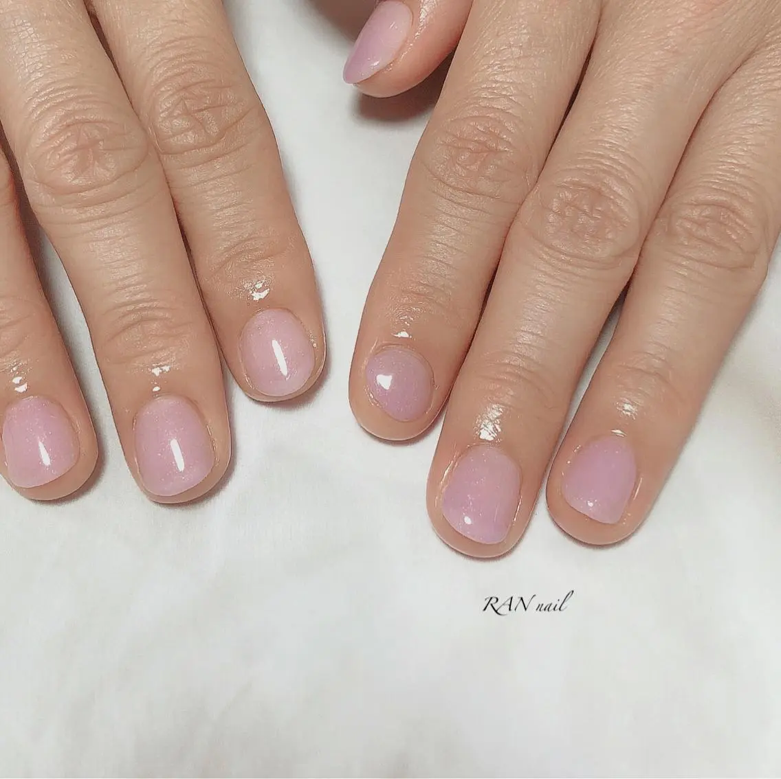 ネイル オフィスネイル ワンカラーネイル ピンク 春ネイル 冬ネイル ハンドネイル フットネイル RAN nailのネイルデザイン