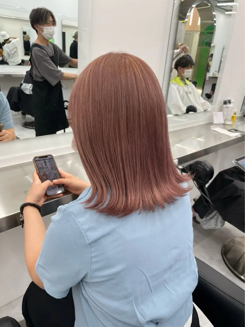 ロング カラー ヘアアレンジ トレンドモテカラー 🩷色落ちまで可愛くのヘアスタイル