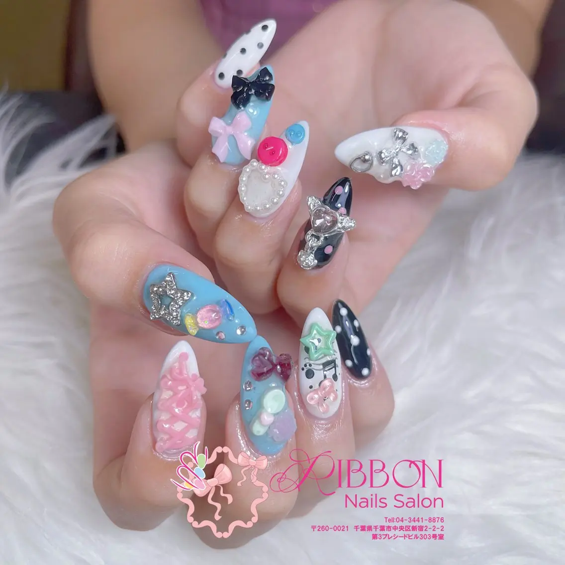 ネイル フットネイル フレンチネイル ジェルネイル マグネットネイル 持ち込み ハンドネイル Ribbonnail salonのネイルデザイン