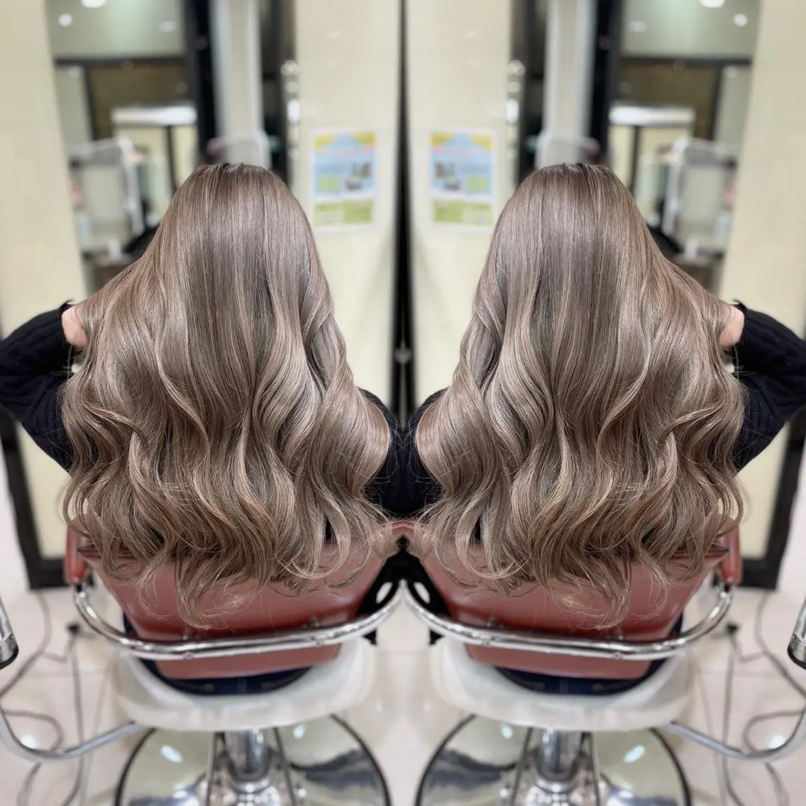 セミロング ヘアカラー Y Uのヘアスタイル