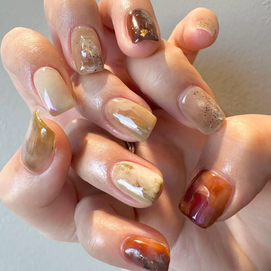 simple course(オフなし)🪡シンプルなニュアンスアート🤎パラジェル使用の写真