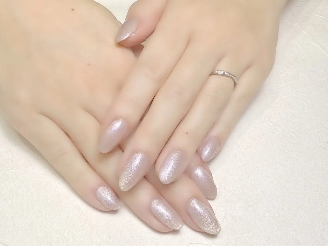 ネイル マグネットネイル ピンク 冬ネイル rouse nail RISATOのネイルデザイン