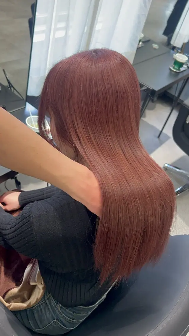 カラー ブラウンカラー ピンクカラー ヘアカラー トリートメント YUDAIブリーチ• カラー/心斎橋•難波のヘアスタイル