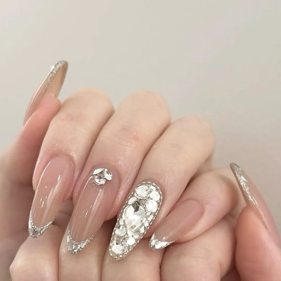 ネイル チークネイル 長さ出し 韓国ネイル ワンカラーネイル ワンホンネイル kana nailのネイルデザイン
