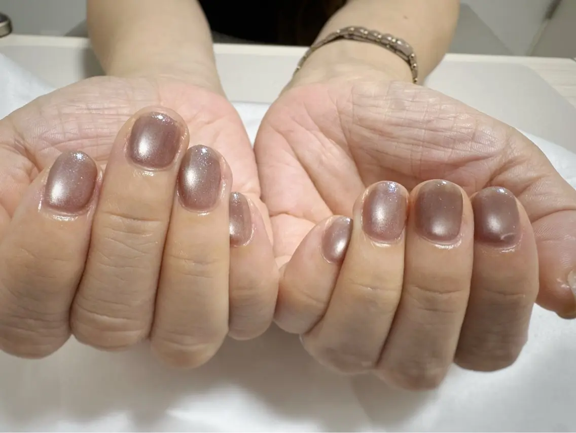 ネイル ブルー ラメ(グリッター) マグネットネイル ハンドネイル Amule nailのネイルデザイン