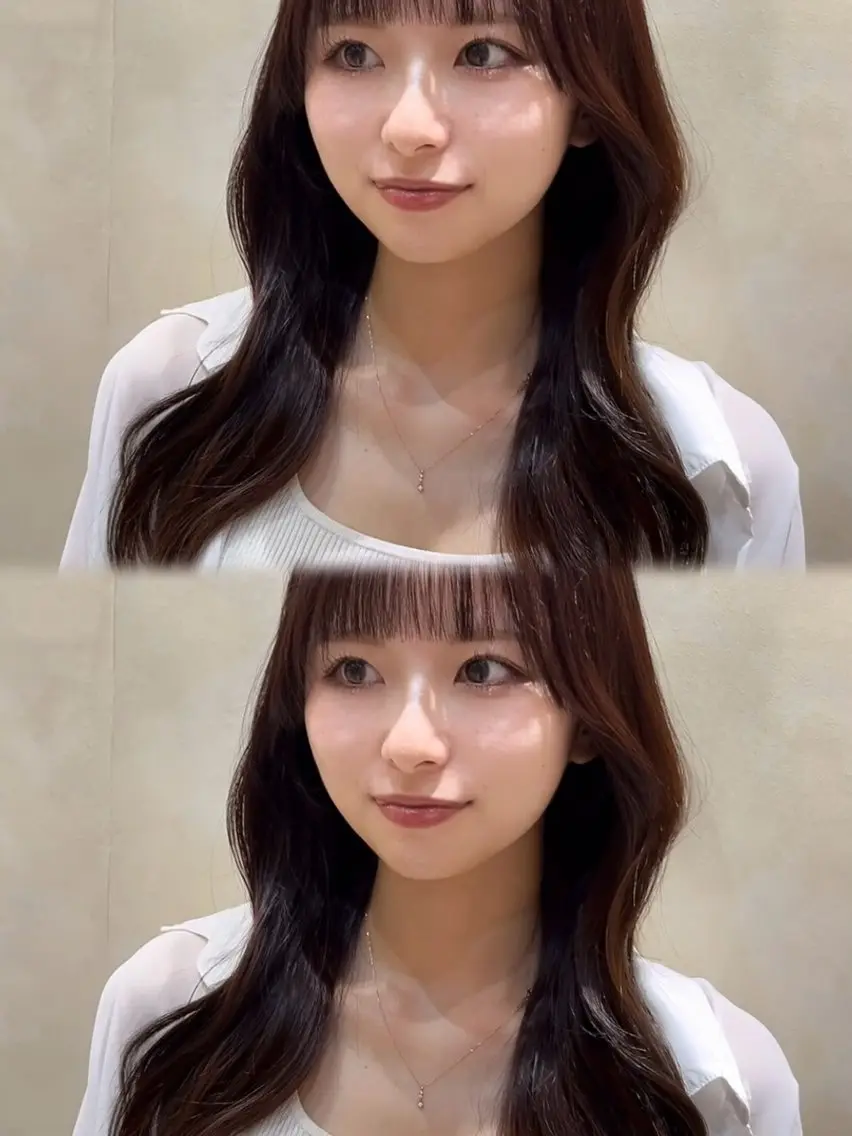 ロング ボブ ヨシンモリ 韓国風ヘア レイヤーカット 似合わせカット カット ヘアカラー トリートメント nao🎀zina 透明感/艶髪のヘアスタイル