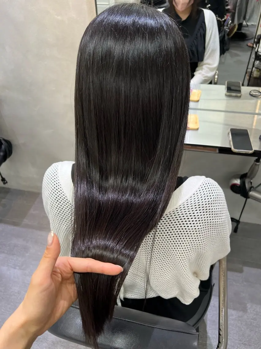 ロング パーマ 縮毛矯正 ストレートパーマ ウルフレイヤーカット /チヒロのヘアスタイル