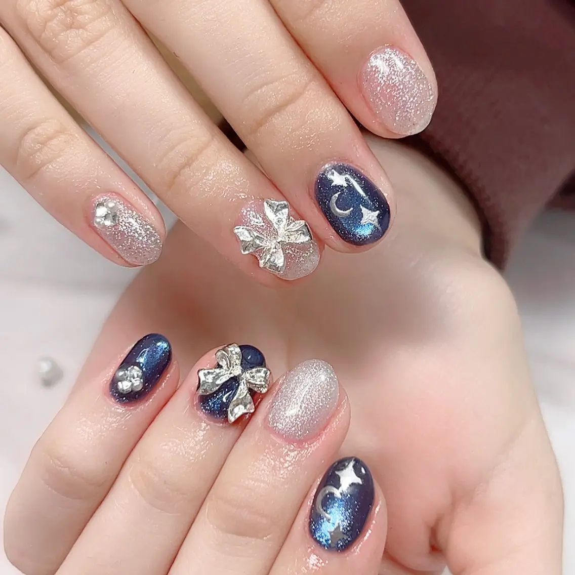 ネイル ラメ(グリッター) マグネットネイル マグネットワンカラー ワンカラーネイル Cute Tips nailのネイルデザイン