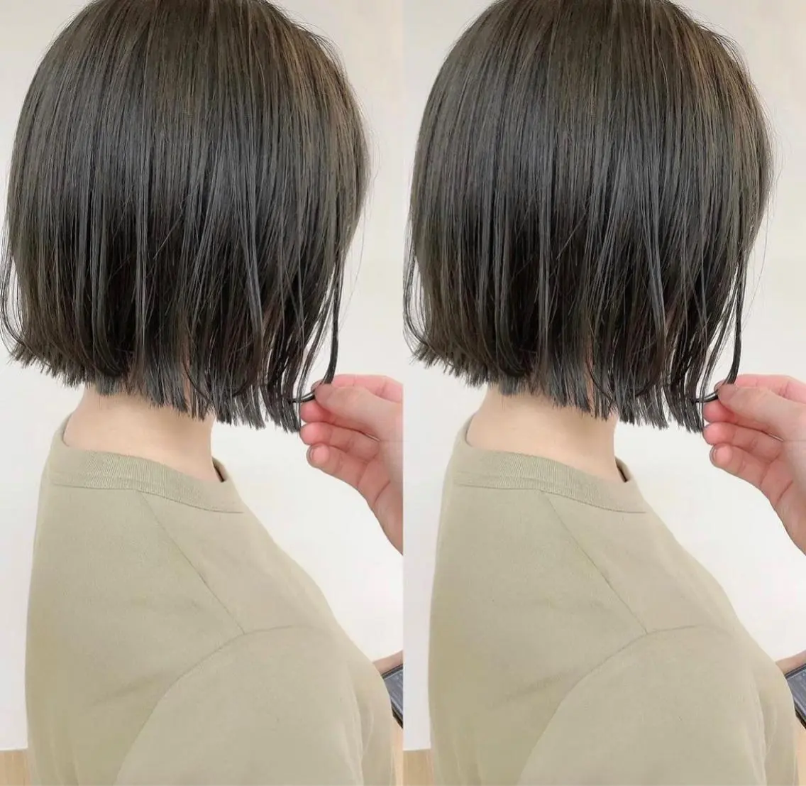 カラー ブリーチ ブリーチなしカラー 大賀 チサトのヘアスタイル