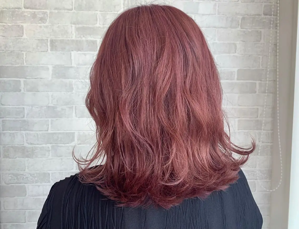 ミディアム カラー ベージュカラー ピンクカラー ピンクベージュ corazon Maoのヘアスタイル