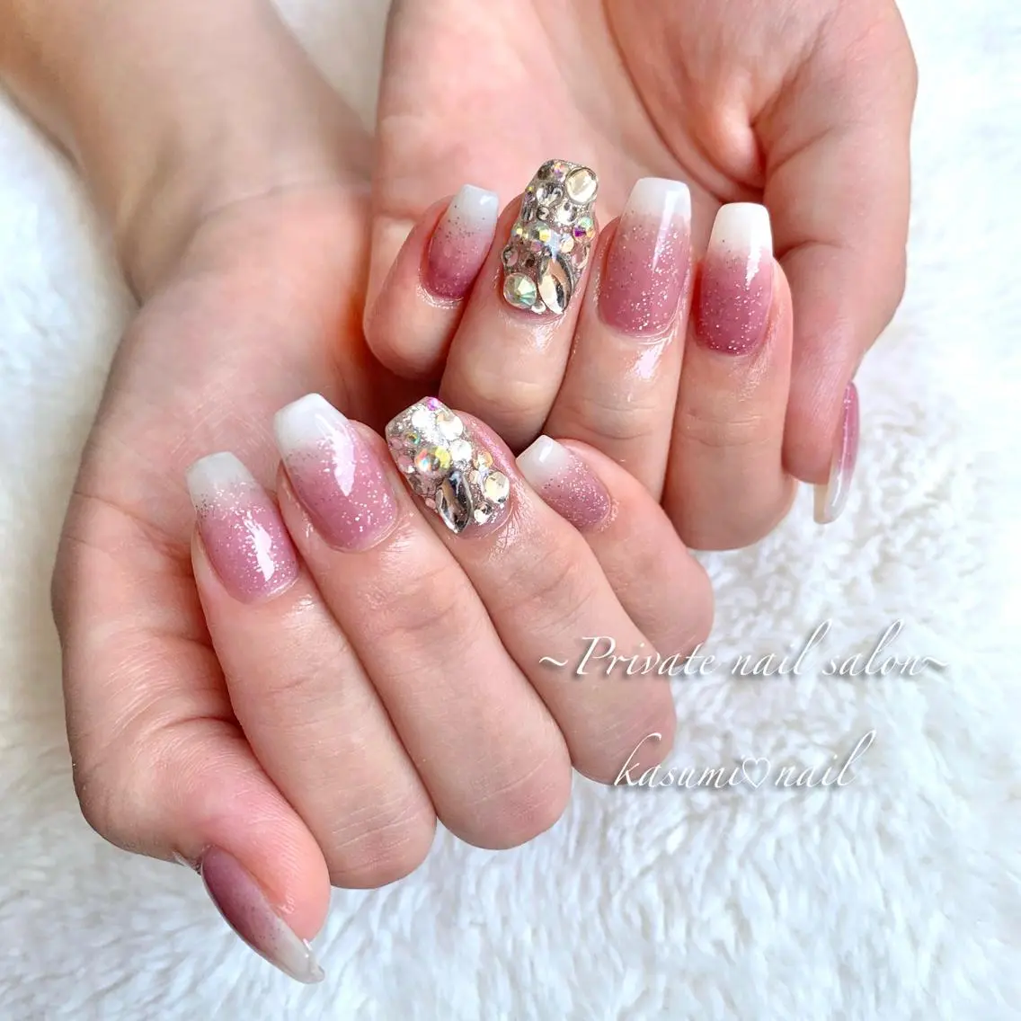 ネイル アートネイル ラメ(グリッター) マグネットネイル ミラーネイル 持ち込み KASUMI♡ Nailのネイルデザイン