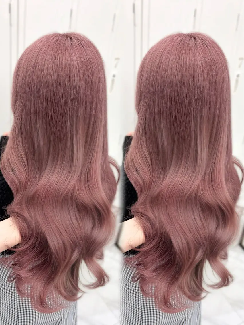 セミロング カラー ベージュカラー ブリーチ ケアブリーチ ダブルカラー ピンクカラー 盛れる顔周り🤍渋谷 Risa🎀のヘアスタイル
