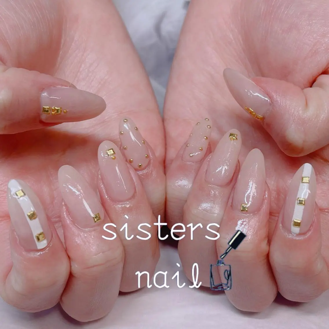 ネイル アートネイル ロングネイル ニュアンスネイル ピンク シンプルネイル sisters nail.fのネイルデザイン