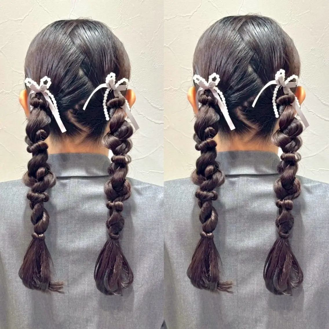 ロング ヘアアレンジ ヘアセット ヘアメ🎀ハイトーン 🩵エクステ🪄しほのヘアスタイル