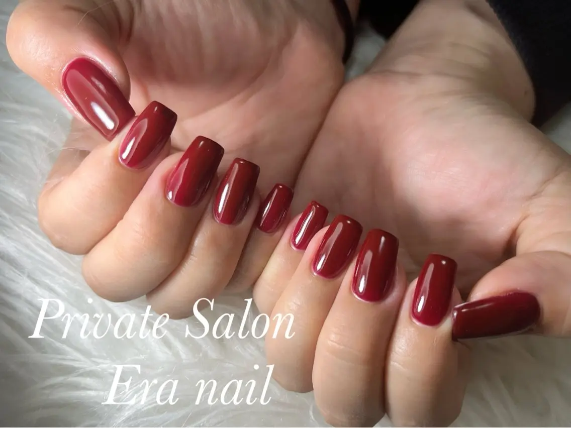 ネイル ボルドー ワンカラーネイル ハンドネイル Era nailのネイルデザイン