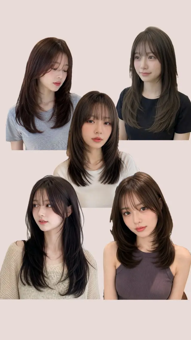 セミロング カット ヘアカラー 透明感カラー/韓国レ イヤー/宮下知也のヘアスタイル