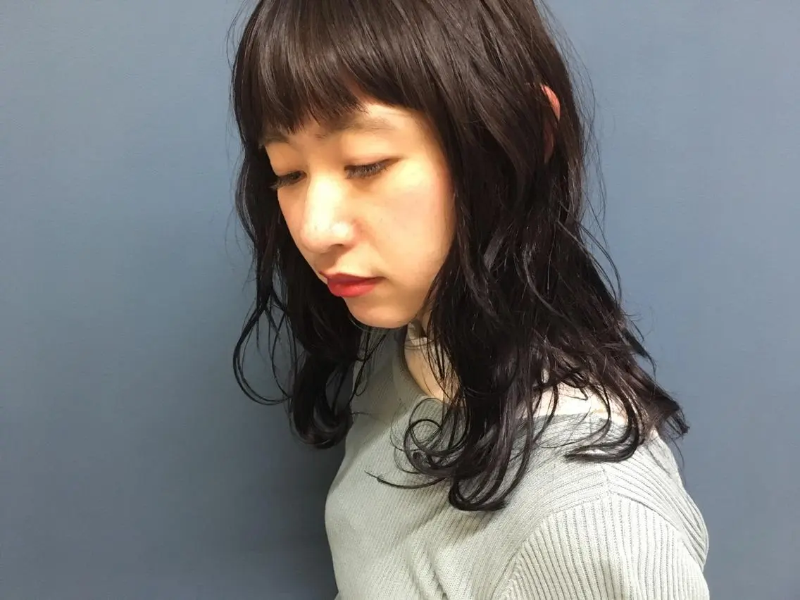 セミロング カラー 山中 直輝のヘアスタイル