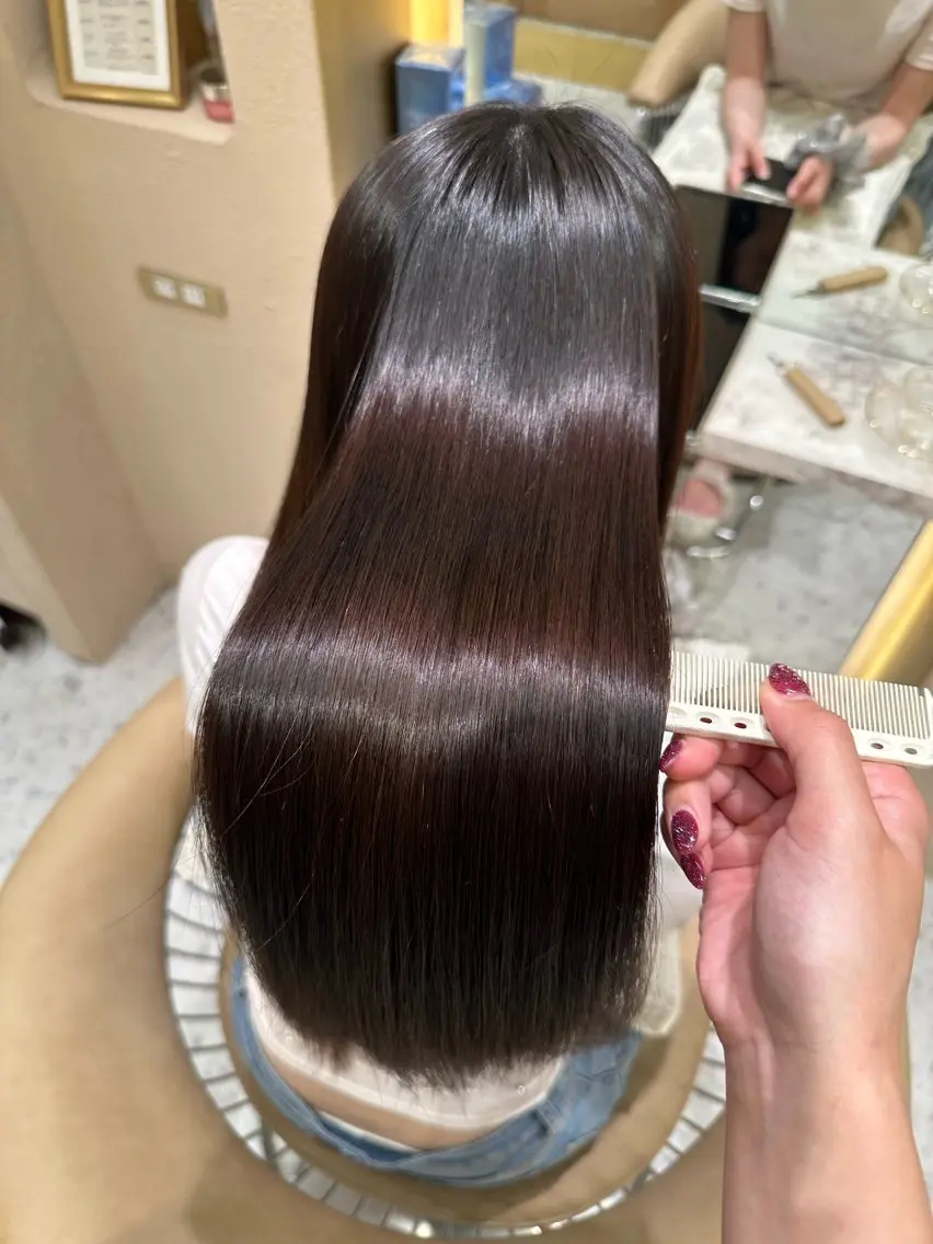 ロング カラー カット 縮毛矯正 トリートメント 酒井 里穂のヘアスタイル