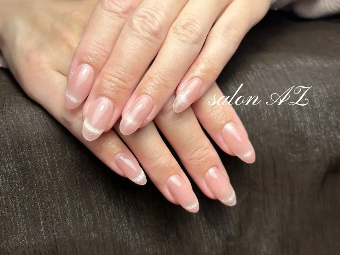 ネイル 長さ出し フットネイル フレンチネイル マグネットネイル ニュアンスネイル salon AZのネイルデザイン
