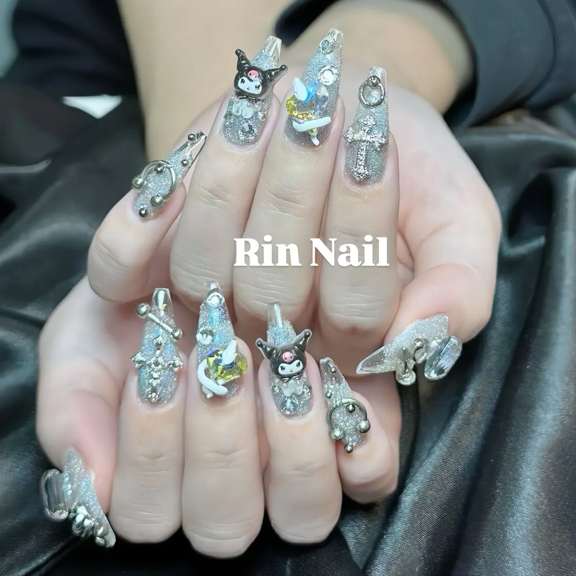 ネイル アートネイル ロングネイル スカルプネイル ネイルチップ ハンドネイル Rin Nail 新大久保店のネイルデザイン