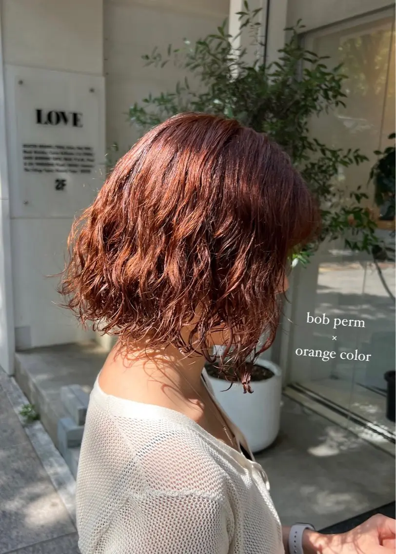 ショート ボブ カット ヘアカラー パーマ パーマ/名古屋パーマ / コデラ ナナホのヘアスタイル