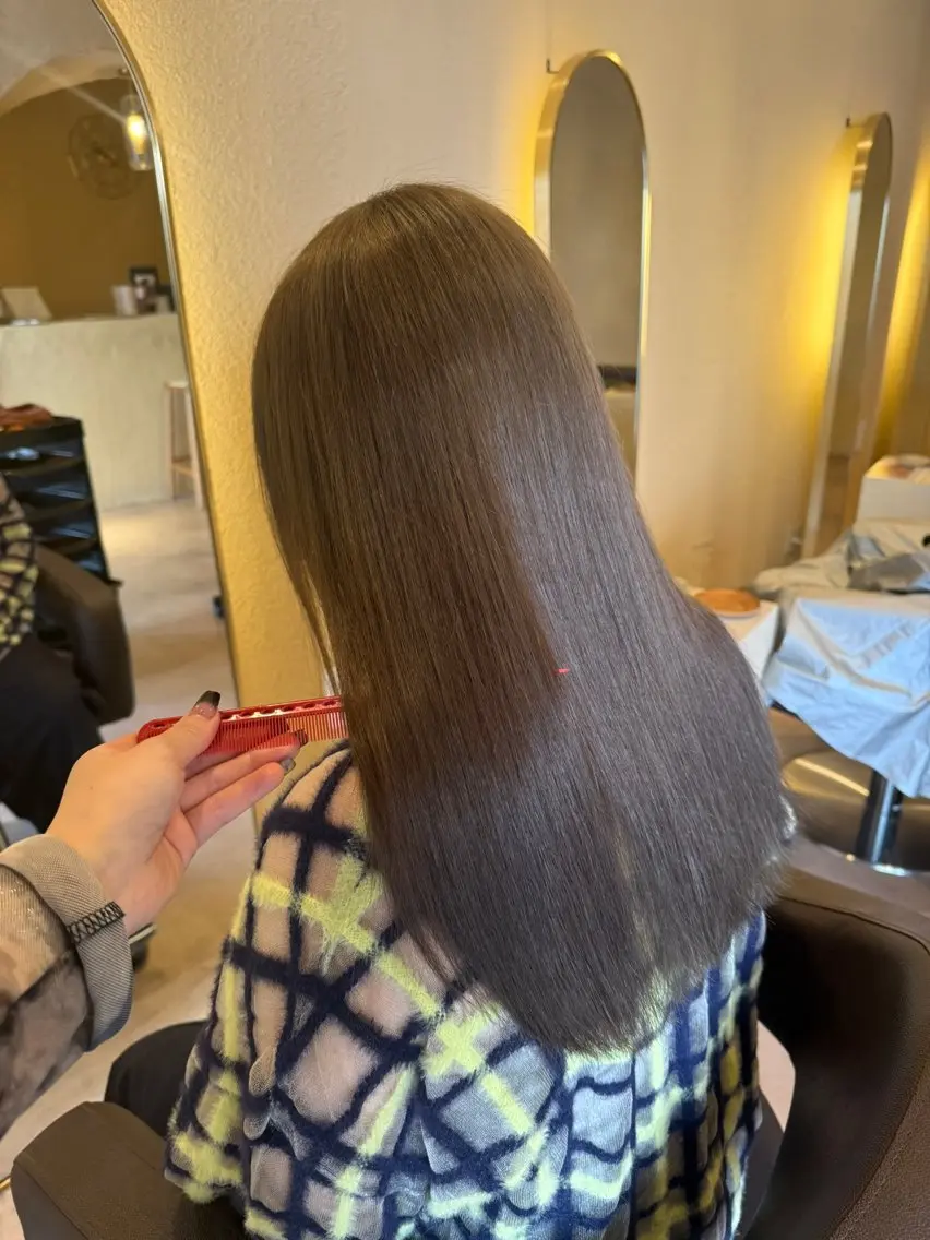 ロング カラー グレージュ coco♡ 韓国hairのヘアスタイル