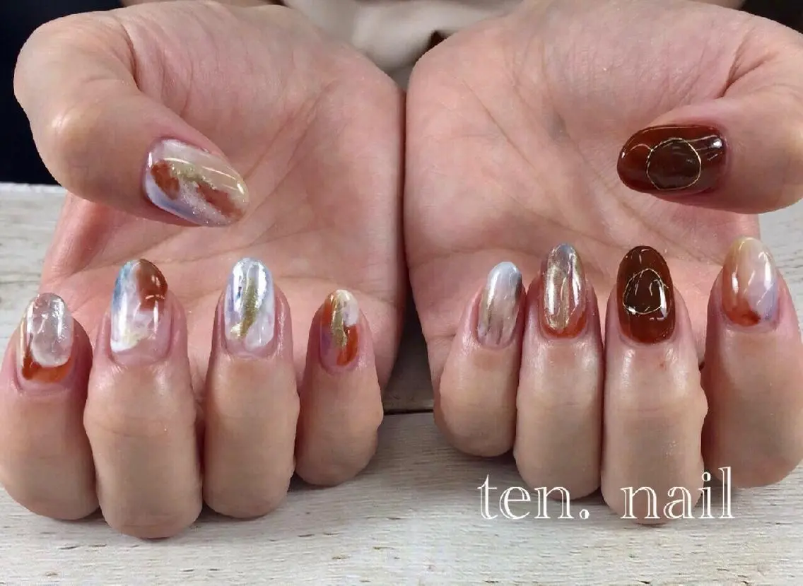 ネイル カジュアル ニュアンスネイル ten. nailのネイルデザイン