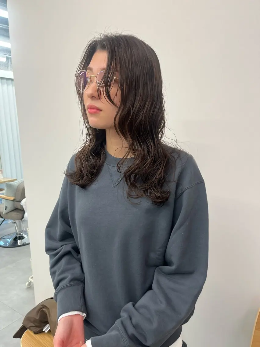 セミロング パーマ セミロングパーマ 似合わせカット 大林 エリコのヘアスタイル