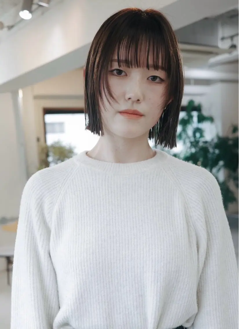 ミディアム カラー ブラウンカラー ボブ カット ヘアカラー 心斎橋/ボブ /りくのヘアスタイル