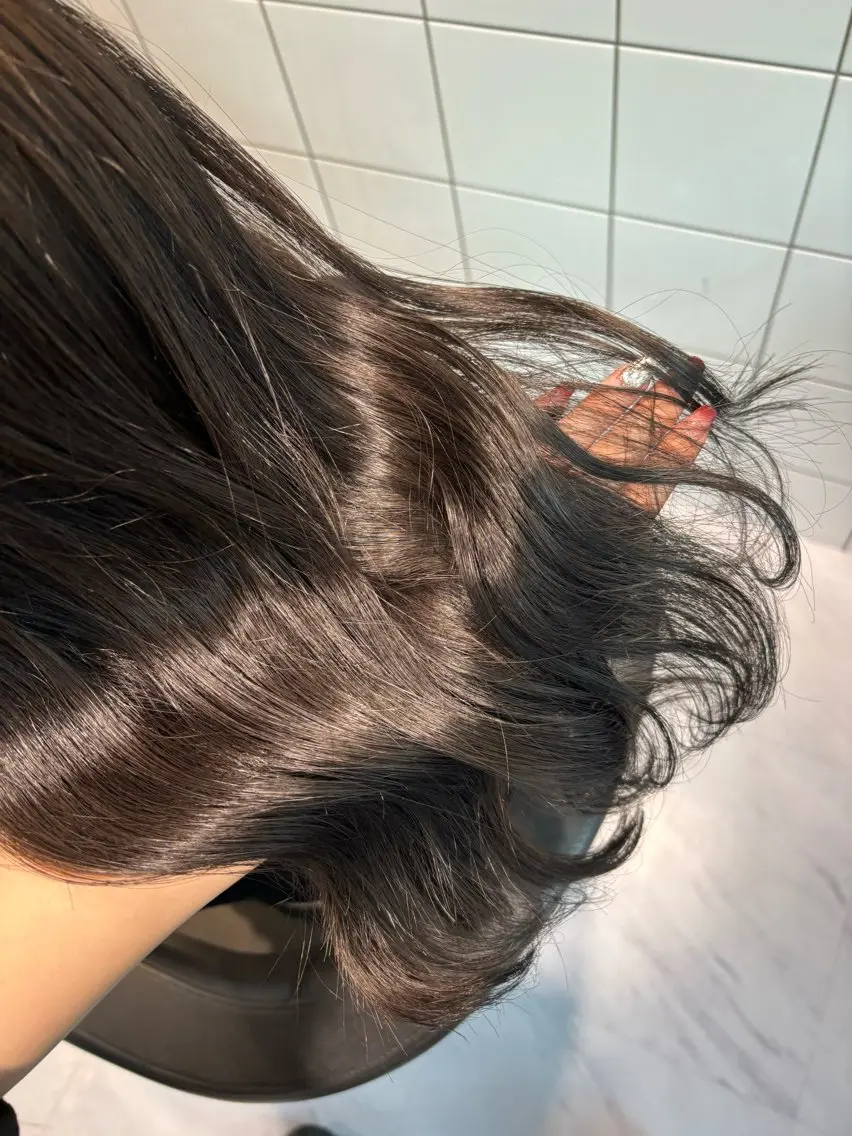 ロング カラー 透明感カラー グレージュ オリーブグレージュ オリーブグレー 髪質改善 表参道♡暗髪♡ 艶カラー♡アユミのヘアスタイル