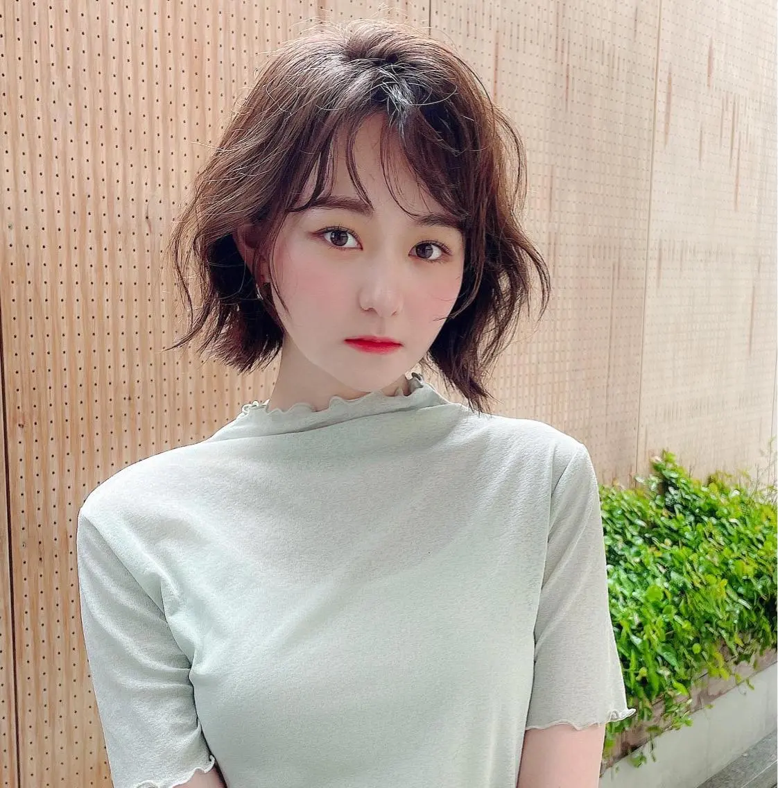 ミディアム 切りっぱなしボブ ミディアムパーマ ボブ ひがし まさし JYUNESU副代表のヘアスタイル