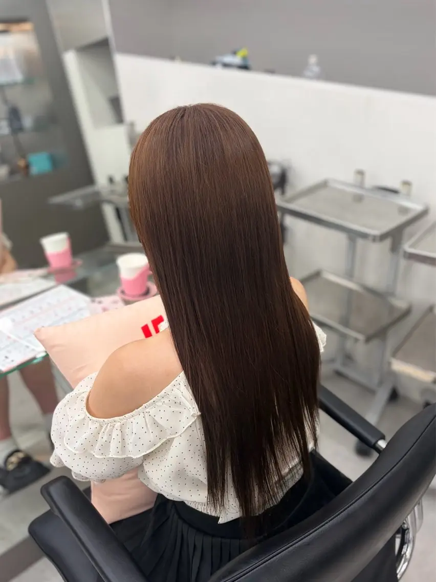 ロング カラー ブラウンカラー ヘアカラー エクステ￤ツヤカラー ￤アレンジ🖤桃覇のヘアスタイル