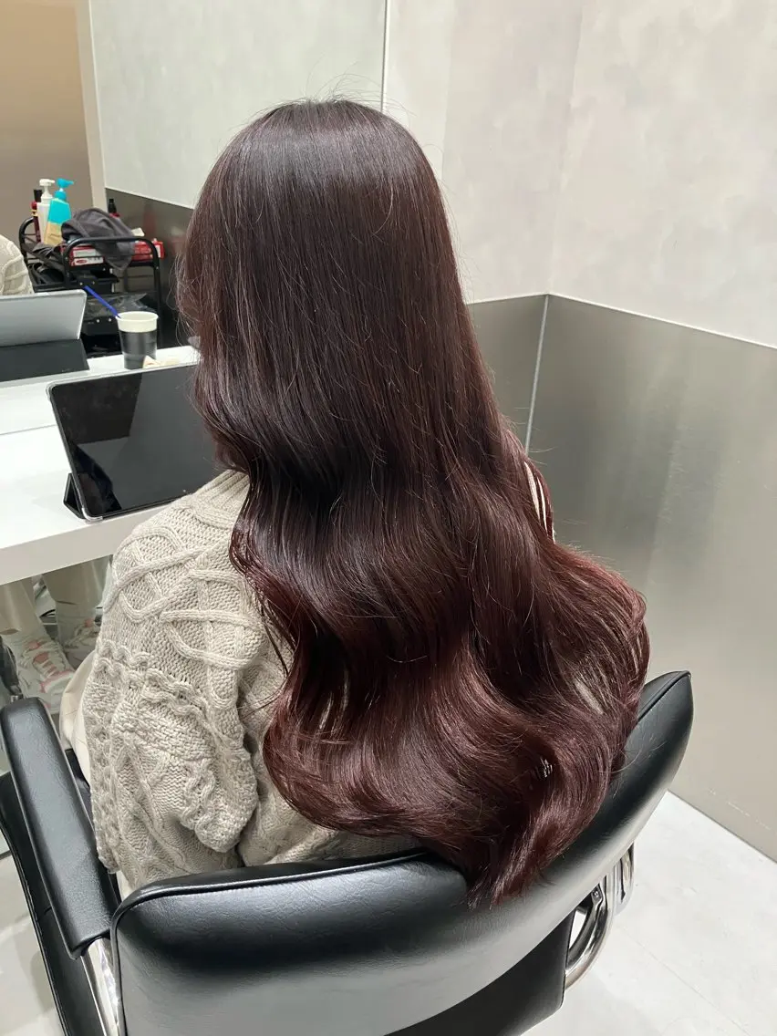 ロング カラー ヘアカラー トリートメント 💖ブリーチなし透明 感💖ASAHIのヘアスタイル