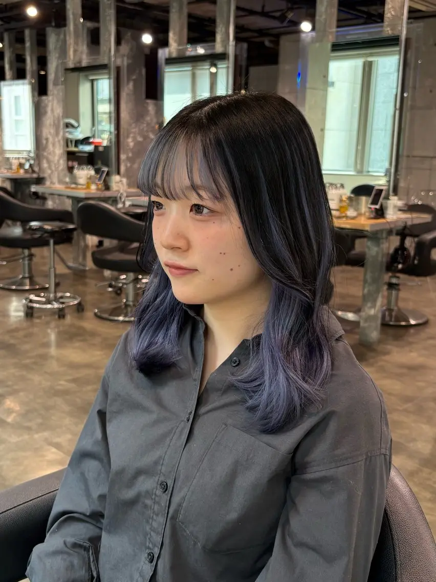 ミディアム カラー ヘアカラー ハイトーン 横浜💞ミオのヘアスタイル