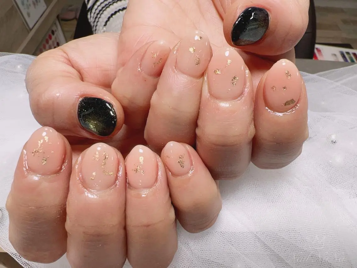ショート カラー ネイル マグネットネイル ハンドネイル Nail NaNaのネイルデザイン