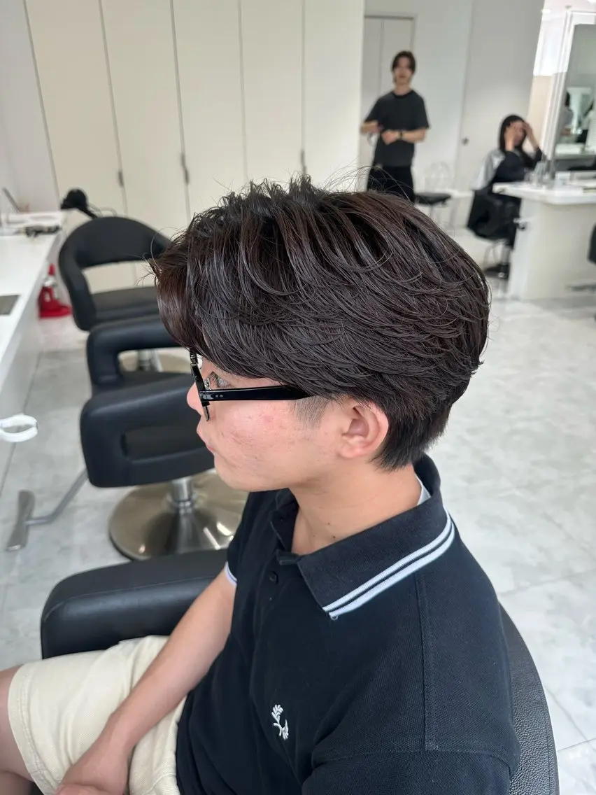ショート パーマ メンズ カット パーマ 🐺韓国風メンズ特化 あさひ🐺のヘアスタイル